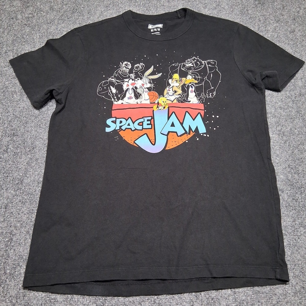 Tailgate American Eagle Space Jam T‎ Shirt Medium Men Black Double Sided Graphic